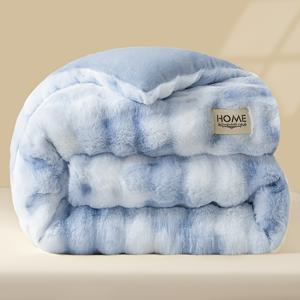 TEMU 1개 편안한 겨울 이불, 섬세하게 부드럽고 두꺼운 두께, 무겁지 않은 따뜻함, 답답함 없음, 부드럽고 가벼운, 인조 토끼 털, 밀크 플란넬, 옥수수 이불 코어. 침실 및 거실 장식에 적합|이불