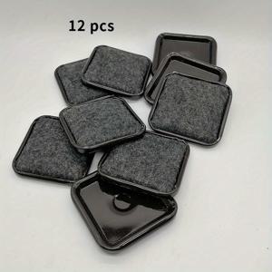 TEMU 12개 SoftTouch 2인치 사각 재사용 가능한 가구 캐스터 컵, 갈색/회색 - 단단한 목재, 타일 또는 라미네이트 바닥을 위한 내구성 있는 바닥 보호, 금속 마감