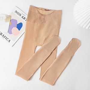 TEMU 우아한 여성용 힙업 샤이니 타이츠, 높은 허리라인 바디 쉐이핑 팬티스타킹 (끈끈이 방지 스틸 마스크 내장)