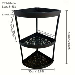 TEMU 오일, 소금, 식초와 같은 조미료를 보관하기 위해 설계된 주방용 코너 선반. 가벼운 물건 보관에 적합하지만, 무거운 물건은 올리지 마세요.