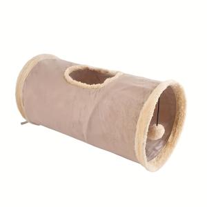 TEMU 접이식 플러시 고양이 & 개 놀이터 - 부드럽고 내구성 있는 사계절용 애완동물 장난감, 쉬운 보관 및 휴대 가능 디자인, 실내외 사용 가능한 코지 플레이터, 강한 구조