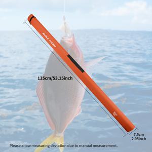 TEMU ROLLFISH 43.34/49.21/53.15/59.06/61.02인치 튼튼한 낚싯대 휴대 케이스, 삼각형 미끄럼 방지 하드 쉘, PP 재질