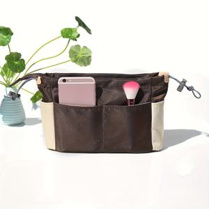 TEMU 대용량 토트백 정리 파우치, 다중 포켓 수납 가방 - 토트백, 숄더백, 노트북 가방 및 백팩에 적합, 휴대폰, 지갑, 안경, 열쇠, 이어폰 보관 가능, 손세탁 가능, 나일론 소재, 내구성 있는 지퍼 클로저, 멀티펑셔널 오거나이저 | 핸드워시 백 | 메이크업 백