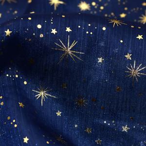 TEMU 1개 반짝이는 별 금박 오간자 원단 + 사전 절단 툴 메쉬 - 웨딩 장식, 생일 파티, 테이블보, 커튼용 반짝이는 시스루 시트 - 손세탁 전용 100% 폴리에스터 공예용 원단