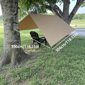TEMU 19점 방수 타프 컴팩트하고 접이식, 19개 подв장점이 있는 다기능 선샤이드 캔버, 야외 캠핑, 배낭 여행 및 생존 쉘터에 적합|텐트