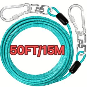 TEMU 강력한 합금 강철 개줄, 125파운드 용량 - 소형에서 대형 개까지 125파운드까지 사용 가능한 무거운 체인 리드 - 야외 애완동물 매듭과 부드러운 슬라이드 커플러