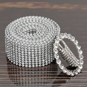 TEMU 여성용 라인스톤 벨트 - 반짝이는 웨이스트밴드, 청바지와 드레스용 와이드 버클