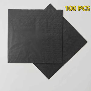 TEMU 50/100개 2겹 블랙 로스터테일 냅킨 - 일회용 품질 음료용 냅킨, 5
