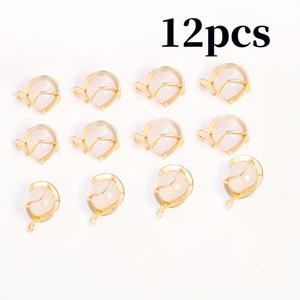 TEMU 매력적인 고양이 눈 보석 원형 비즈 펜던트 12개, 부드러운 투명 비즈와 구리 엣지, 주얼리용. 목걸이, 팔찌, 귀걸이, 헤어 액세서리, 지갑 액세서리, 직조 코드 장식 및 펜던트 액세서리에 적합. 패션