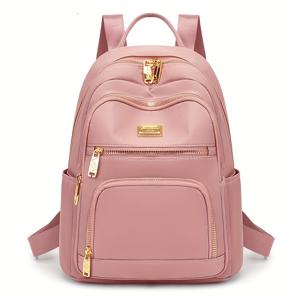 TEMU 여성용 대용량 핸드백 - 헤비듀티 나일론, 여행, 출근용 가방, 앞면 지퍼 포켓, 골드톤 하드웨어 - 레드, 블루, 블랙, 그린, 베이지 색상 - 대학, 출퇴근, 비즈니스 및 일상 사용, 슬림 디자인, 조절 가능한 스트랩, 지퍼 잠금