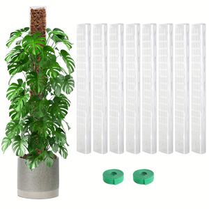 TEMU 8개 세트, 15인치 식물 등반 폴대, 이끼 기둥, 식물 지지 프레임, 트렐리스, 실내 식물 재배 용품으로 적합, 가정 장식용, 녹색 식물용 행잉 포트, 정원 빌라