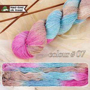 TEMU 손염색 실크 실 100그램, 컬러풀 실, 여름 실크 실 - 부드럽고 통기성이 좋으며 뜨개질, 코바늘 뜨개질, 직조에 적합 - 다양한 색상으로 제공, 뜨개질 보충재 및 재료, 공예 실