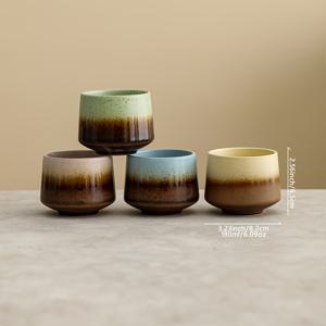 TEMU 4개 세트 혼합 컬러 그라데이션 세라믹 커피컵 세트 - 컵 + 머그컵 + 라떼 컵 + 밀크컵, 카페 & 가정용, 내열성 매트 글레이즈 | 크리스마스/새해/라마단/발렌타인데이/부활절/생일/파티용 선물