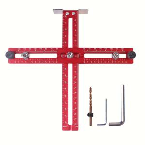 TEMU 1개 캐비닛 하드웨어 다우얼링 지그, 조절 가능한 캐비닛 템플릿 도구, 손잡이, 노브 및 풀용, 자동 중심 펀치 로케이터, 정밀 목공 드릴 가이드, 서랍장 설치용