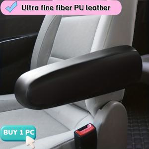 TEMU 자동차 팔걸이용 초극세사 PU 가죽 커버 1개 또는 2개, 탄성 소재로 제작, 13.39인치 x 5.12인치 크기, 내마모성 및 스크래치 방지, 심미적 가치, 박스 트럭 및 승용차에 적합