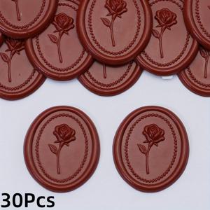 TEMU 양각 장미 패턴 초대장 봉투 봉인 스티커, 30개 접착식 스티커, 초대장, 휴일, 선물 포장, 파티, 편지, 발렌타인데이에 적합