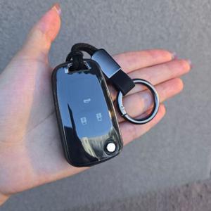 TEMU 투명 블랙 TPU 차량 리모컨 플립 키 케이스 커버 키링 포함 - 크루즈, 아베오, 트랙스, 뷰익, 오펠 , 코르사, 메리바, 자피라, 안타라 J, GMC 테레인 보호 액세서리