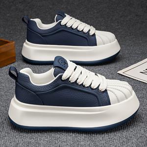 TEMU 새로운 남성용 두꺼운 밑창 키높이 편안한 경량 다용도 신발, 트렌디하고 미니멀한 캐주얼 스포츠 신발