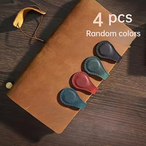 TEMU 4/5/8/12개 PU 가죽 자석 북마크, 양면 빈티지 북마크 페이지 마커 PU 가죽 페이지 클립 버클, 선생님과 책 애호가를 위한 독서 용품 선물, 학습 도구, 책 정리