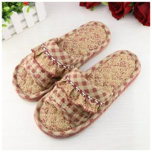 TEMU [] 3중 쿠션 레이스 프릴 실내화 푹신한 층간소음방지 미끄럼 층간소음방지 거실화 면슬리퍼