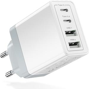 TEMU 파워 어댑터 4-in-1 USB A+C 파워 어댑터 | 2A+2C 멀티포트 벽면 충전기 | 홈 아웃렛용 범용 전원 공급 허브 | 아이폰, 갤럭시, 태블릿 호환 | 필수 홈 개선 전원 액세서리 (화이트/블랙/오렌지)|C타입충전기|악세사리