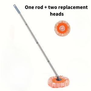 TEMU 3개 세트 (1본 + 2개 교체 헤드) 59인치 길이 조절 청소 밀대 (긴 손잡이 포함) - 360도 회전 기능, 바닥, 벽, 천장 및 창문 청소에 적합