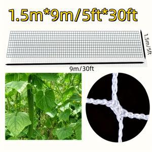 TEMU 튼튼한 흰색 폴리에스터 정원 등반 네트 | 재사용 가능한 식물 지지 트렐리스 (등반 채소, 오이, 토마토용) - 간편한 설치, 내구성 있는 메시 구조, 정원 등반 식물 지지용 수직 성장 트렐리스