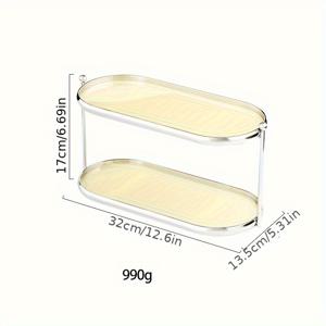 TEMU 1개 모던 선반 아크릴 보드 & 프레임 - 타원형 욕실 선반, 기숙사, 카운터탑 정리함, 공간 절약형 수납 선반, 컵 홀더 포함, 향수 디스플레이, 침실, 거실용 - 조립 불필요, 선반