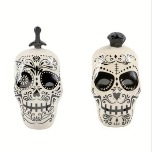 TEMU 2개입, 할로윈 해골 모양 조미료 병, 무덤의 날 소금 & 후추 쉐이커 세트, 향신료 병, 세라믹 조미료 용기, 유령 모양 향신료 병, 야외 피크닉 및 바베큐에 적합, 무서운 해골 향신료 병, 주방용품
