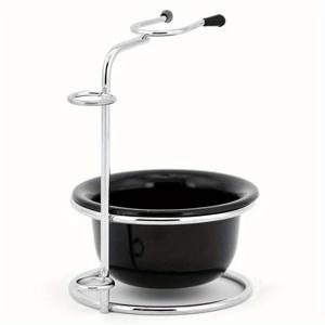 TEMU 소 종이 면도 브러시 그릇과 수염 홀더의 투피스 세트, 면도 브러시 홀더와 면도 비누 그릇 조합, 남성용 메탈 얼굴 수염 청소