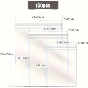 TEMU 150개 투명 PVC 주얼리 백 플라스틱 투명 주얼리 반지 귀걸이 포장 보관