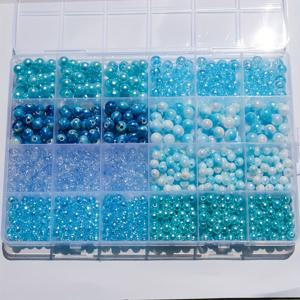 TEMU 950개 아크릴 비즈 믹스 세트, 6mm-8mm, 8가지 스타일, 3가지 색상(보라색, 파란색, 분홍색), DIY 쥬얼리 만들기 키트 팔찌, 매력, 공예, 크리스마스 선물, 커플 손 끈 액세서리