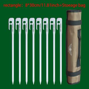 TEMU 8개 알마이티 이글 헤비듀티 스테인리스 스틸 텐트 스테이크 - 고경도 방풍 못 포함 보관백, 텐트, 캐노피, RV, 타프, 배너 및 야외 캠핑용 뾰족한 앵커 (휴대용 & 내구성)