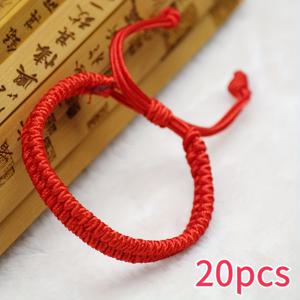 TEMU 10/20개 2026 새해 빨간 끈 팔찌 남녀공용 매듭 브레이드 핸드 로프 커플 새해 최고의 선물