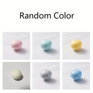 TEMU 6개 원형 세라믹 손잡이 | 튼튼하고 설치 용이, 광택 처리된 끝단, 보관 상자, 메이크업 케이스, 장식 상자, 서랍, 옷장, 침대 옆 테이블, 화장대, 아크릴 가구에 적합, 다양한 색상으로 제공|화장대