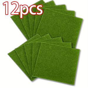 TEMU 6/12pcs 미니어처 인공 잔디 매트 - 5.9x5.9