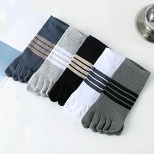 TEMU 남성용 보트 양말 5켤레, 봄/여름용 투명 5발 양말, 통기성 좋은 분리형 운동용 짧은 양말, 단색 가을 분리형 양말 (속이 빈 메시 및 녹색 ), 땀 방지