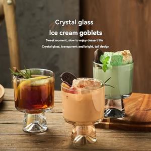 TEMU 다용도 디저트, 라떼, 커피 및 컵을 위한 재사용 가능한 다목적 투명 유리컵 - 집, 주방, 카페, 사무실용 - 스타일리시한 인스타그램에 어울리는 디자인, 디저트 유리기구 | 세련된 유리기구 | 내구성 있는 유리