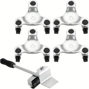 TEMU 5개 묶음 고강도 스틸 삼각 도리 - 리프터 1개 & 3륜 코너 이동 장치 포함 - 440 lbs 용량