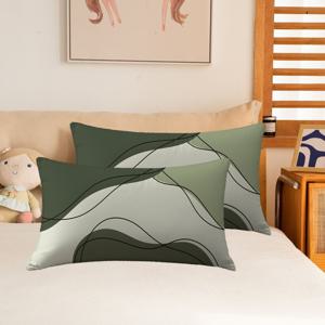 TEMU 2개 팩 다크 그린 기하학적 심플 베개 커버, 모던 트렌드홈 데코 소파 장식 폴리에스터 쿠션 커버 지퍼 포함 (베개 코어 미포함)