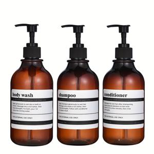 TEMU 욕실용 샴푸, 컨디셔너, 바디 로션 디스펜서 3종 세트