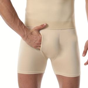 TEMU 남성용 하이웨이스트 슬리밍 팬츠, 허리밴드, 통기성, 허리 트레이닝, 엉덩이 리프팅, 다리 라인 조절, 무릎 길이