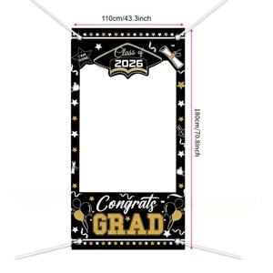 TEMU 2D 평면, 2D 평면 1개 43.3x70.8인치 패턴 있는 졸업 시즌 속이 빈 배경 배너, 스튜디오 사진 소품, 포토 부스 소품, 테이블 장식, 생일 반려동물 결혼식 가족 파티 축제 장식에 적합, 2D 평면