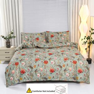 TEMU 3pcs 이불 커버 세트 [이불 커버 1개 + 베갯잇 2개] 충전재 없음, 새로운 모던 스타일 플로럴 패턴, 고급스러운 클래식 디자인 침구, 부드러운 원단, 피부 친화적, 편안함, 모든 계절에 적합, 침실, 호텔, 기숙사