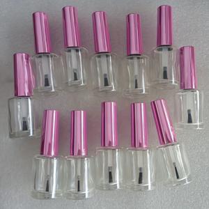 TEMU 12개/박스, 13ml 네일 폴리시드 병 케라틴 오일 병 화장품 빈 병, 브러시와 핑크 뚜껑이 있는 투명 유리 재사용 가능한 컨테이너