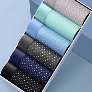 TEMU 6팩 아이스 실키 파이버 남성용 속옷, 여름용 누드 감촉 무봉제 빠른 건조 박서 브리프, 청소년용 시원하고 통기성 좋은 솔리드 컬러 루즈핏 대형 사이즈 얇은 팬티