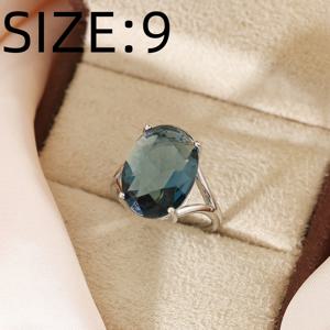 TEMU 1개 블루 합성 지르코니아 약혼반지 | 오벌컷 웨딩밴드 | 바다 영감 프로미스 링 | 독특한 프로포즈 주얼리 | 여름 선물용|반지