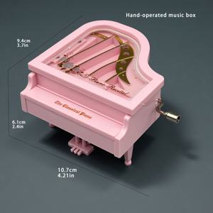 TEMU 핸드크랭크 피아노 뮤직박스 장식 - 홈 데코 모델 음악상자 데스크탑 장식 휴일 선물