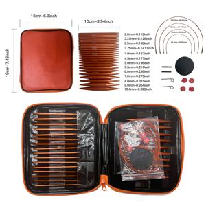 TEMU 뜨개질 도구, 분리형 오렌지 아노다이즈 알루미늄 원형 바늘, 10CM 교체형 원형 바늘, 13쌍/세트