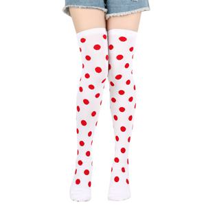 TEMU 폴카 도트 무늬 무릎 길이 양말 - 여성용 따뜻한 허벅지 길이 양말 - 탄성 부츠 양말 - 일상복에 완벽 - 댄스 쇼 - 크리스마스 - 할로윈 파티 양말 - 5가지 색상으로 제공